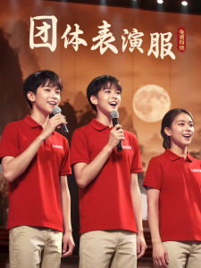 เสื้อยืดคอโปโลแขนสั้นสีแดงพิมพ์โลโก้ สำหรับการแสดง กลุ่มชาติพันธุ์ วันชาติ วันคล้ายวันเกิดของชาติ แฟชั่นฤดูร้อน