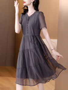 DAIXIANGFEIZI | A-line Slimming Short Sleeve Mid-length Summer Dress