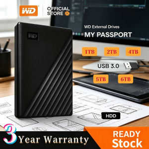 WD My Passport / Plug & Play / 1TB / 2TB/4TB/5TB/6TB USB 3.0 Optional Hard Drive - 2.5" Black Portable HDD /Quick Backup