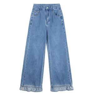 Quần Jeans Xòe Thời Trang Phối Màu Xanh
