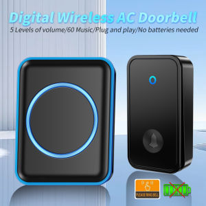 CACAZI Outdoor Wireless Doorbell Waterproof Self-powered Button Intelligent Home Welcome House Chime EU Plug 1 Button 1 Receiver