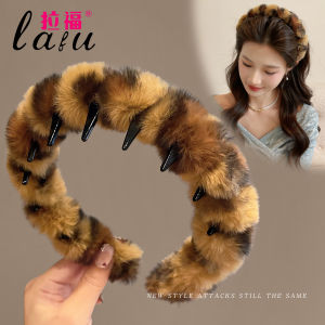 Womens Plush Headband Face Wash High Forehead Daily Outdoor Wear Hairband Pressing Hair Clip Headwear Comfortable Elastic