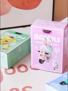 Lego Nano Block Hiasan Bunga Ruang Flowers 3D Puzzle Brick Mini Mainan Edukasi Anak DIY Balok Blok Pink Bear