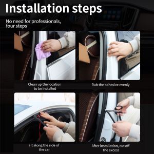 1/5/10Meter Car Door Rubber Seal Strips Auto Double Layer Sealing Stickers For Door Trunk Sound Insulation Weatherstrip Interior Accessories
