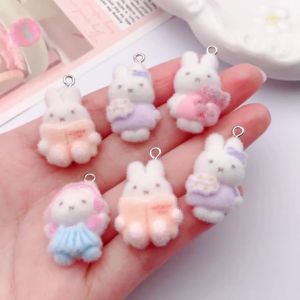 Nhựa Đổ Xô Nửa Mặt Thỏ Mặt Dây Chuyền 5 Chiếc/10 Chiếc Cho DIY Trang Sức Làm Hạt Charm Bông Tai Vòng Tay Vòng Cổ Cổ Điển Phụ Kiện Thời Trang