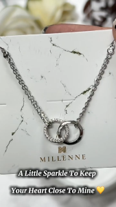 MILLENNE Made For The Night Links Cubic Zirconia Silver Necklace with 925 Sterling Silver (MLP-01)