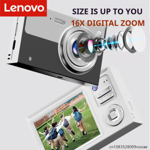 Lenovo | Lenovo 64MP Digital Camera 16X Digital Zoom Wide Angle 1080P Full HD Video 2.8" LCD Vlogging Camera XJ22 Student Festival Gift