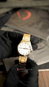 Jam Tangan Pria Casio General MTP-V006G-7B White Dial Gold Stainless Steel Band