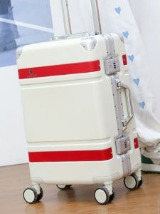 Shark Kangaroo Luggage Womens Universal Wheel Trolley Case Aluminum Frame Password Suitcase 24-Inch Large Capacity Luggage Business Men