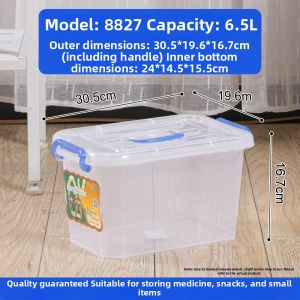 Large Transparent Storage Box with Wheels Portable Toy Clothes Book Organizer for Car Use Clear Plastic Utility Box