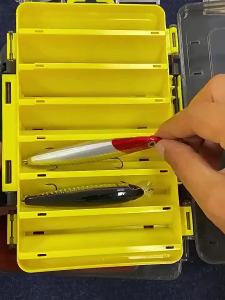 Double Sided Fishing Lure Boxes 12 Compartments Fishing Tackle Organizer With 2 Buckle Plastic Clear Storage Case