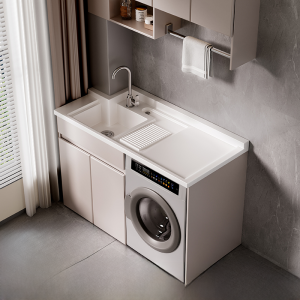 All-Aluminum Integrated Laundry Cabinet Balcony Laundry Sink Tub Drum Washer Companion Home Decor Bathroom Furniture