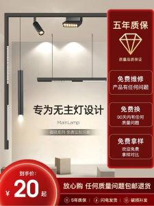 Magically Absorbing Track Lighting Pre-Embedded Seamless Living Room Illumination LED Grid Long Bar Spotlight Floodlight Slide Rail Light