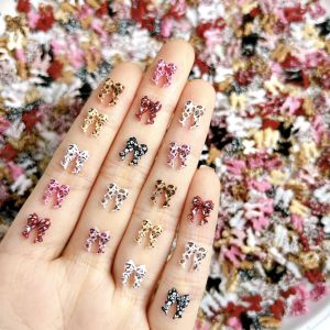 อุปกรณ์ตกแต่งเล็บเรซิ่นรูปโบว์มินิมอล 50 ชิ้น ขายดี ลายเสือดาว 3 มิติ รูปหัวใจ สำหรับตกแต่งเล็บและกิ๊บติดผม DIY