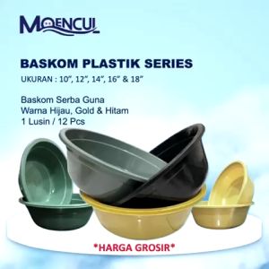1 Lusin / 12 Pcs Baskom Series Ukuran 10" 12" 14" 16" & 18" / Waskom Plastik Serba Guna / Moencul
