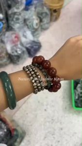 สร้อยแขนหยกแดงเจไดต์   ขนาด16มิล