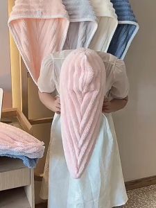 2Pcs set Microfiber Hair Cap Wrap with Embroidery Strong Absorbent Fast Dry Hair Towel