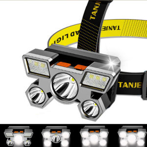 รหัสส่วน: 1-3 วันไดรับของ RXC 5 ไฟ ไฟฉายคาดศีรษะ LED หมูนได้ แสงปรับได้ 4 ระดับ แบบชาร์จไฟในตัว ไฟฉายคาดหัว ไฟฉายกันน้ำ แสงสีขาว ไฟ ไฟฉาย ไฟฉายคาดศรีษะ ไฟคาดหัว