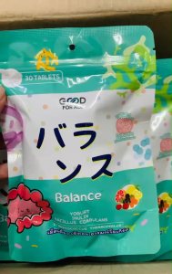 Good Balance probiotic+prebiotic ชนิดเม็ดอม เม็ดเคี้ยวรสโยเกิร์ต ช่วยปรับสมดุลลำไส้ 1ซอง30เม็ด (GOOD FOR ALL)