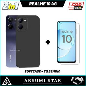 PROMO PAKET MURAH 2 IN 1  CASE REALME 10 4G  SOFTCASE SILIKON CASING LIQUIT + ANTI GORES CERAMIC MATTE ANTI SPY