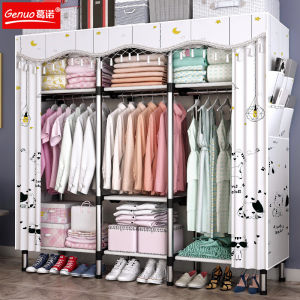 Wardrobe Simple Cloth Wardrobe New Single Full Thickened Steel Pipe Reinforced Thick Fabric Storage Cabinet Hanger Clothes Economical