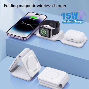 High Quality Portable Foldable Qi2 3 in 1 Wireless Charger Station for IPhone 17-12 Max & Samsung Galaxy Vivo for Apple Watch Fast Charging Dock