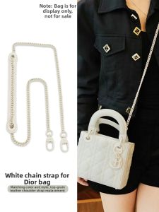 YUESIHUI | White Shoulder Strap & Crossbody Chain Accessories for Dior Three-Compartment Bag