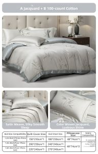 Boyang Home Textile | Luxurious Advanced Feel Long Staple Cotton Jacquard Bedding 4-Piece Set