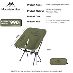 Mountainhiker | Folding Ultra Light Moon Chair Portable Lazy Camping Chair Outdoor Travel Picnic Fishing Garden Balcony Relax Ergonomic Lounge M