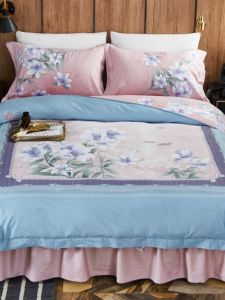 4-piece Bedding Set Cotton Twill Active Bed Skirt Bedspread Bedding 1.5 Bed/1.8M Pure Cotton Lace Inner Stool Fixed