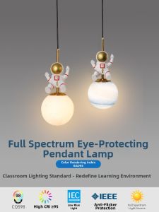 OUCHAO | Cartoon Astronaut Simple All-spectrum Smart Kids Room Bedside Pendant Light