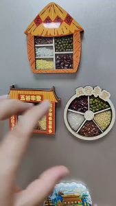 [Sales] Miếng dán tủ lạnh Ngũ cốc Ngọc thực mang lại May Mắn [ Miếng dán từ tính ]