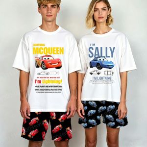 52TOYS | 2026 New Summer Couples Matching McQueen Sally Pajama Set His Hers T Shirt Shorts Homewear Loungewear Adults KidsTee
