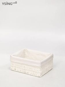YSINGHOME | White Fabric Lined Organizing Basket