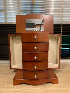 Roll_n_Rotate European and American solid wood boutique jewelry box multi-level removable large-capacity jewelry box with mirror