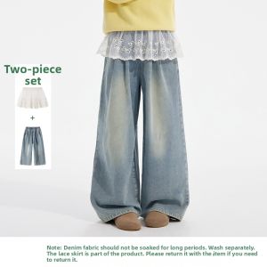 iplant | Autumn New Girls Set Skirt Jeans