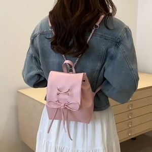 Tas Ransel Wanita Mini Backpack Tas Bahu Gaya Balet Busur Backpack Tas Wanita Backpack Shoulder Bag