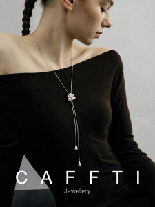 CAFFTI | Adjustable Pearl Necklace with Drop Pendant for Sweater