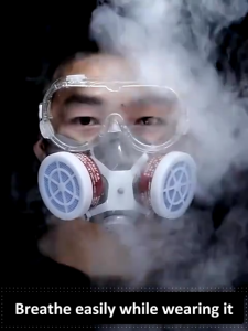 NEW COD TaffGUARD Masker Gas Respirator + Kacamata Safety Anti Debu Cat Semprot Bahan Kimia N8305