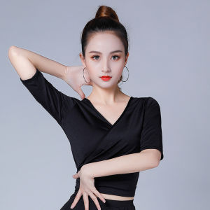 Latin Dance Clothes Womens Adult New Exercise Clothing Dancing Dress Dancing Costume Womens Top National Standard Modern Dance Top