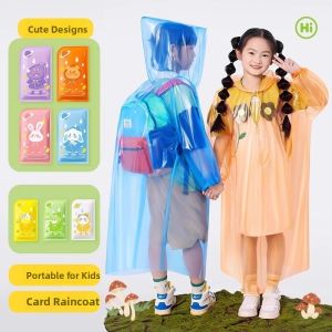 MONLEYTA | Disposable Thickened Raincoat And Trousers Set With School Bag For Children Going To School Special Use For Amusement Park