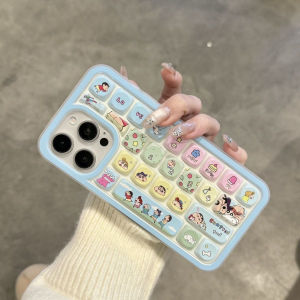 Creative 3D Cute Cartoon Keyboard Pattern Silicone Phone Case for  15 16ProMax New Model 15Pro Anti-Fall Womens Style Full Cover Soft Shell