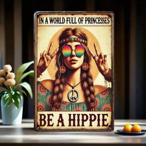 CIFbuy | BOHO Vintage 8x12 Iron Wall Art Sign Hippie Metal Plaque for Indoor Outdoor Garden Cafe Courtyard Decor