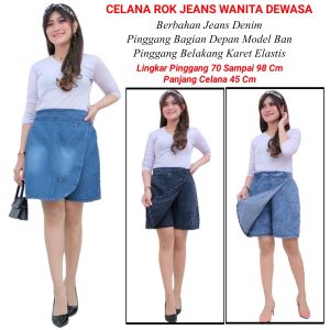 Celana Rok Jeans Pendek Wanita Alika Celana Rok Denim Kekinian