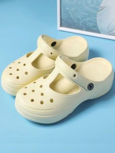 Womens Summer New Anti-Slip Nurse Slippers Thick Foam Clog Shoes Big Head Heightening Sandals Beach Womens Shoes Hollow out Design