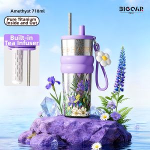 BIGCAR | Insulated Titanium Straw Cup Female Aesthetic