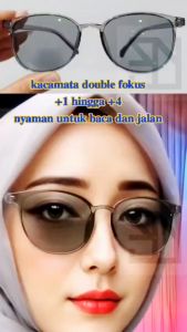 ARTMATIC 328SE - Kacamata Baca Wanita Double Lensa Kriptok Model Cat Eye Bahan Plastik Lensa Warna