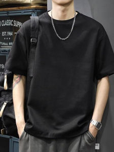 Mens Loose Straight Casual Short Sleeve T-shirt Summer Thin Fashion Versatile Breathable Slimming Top Stylish Body Cotton Tee