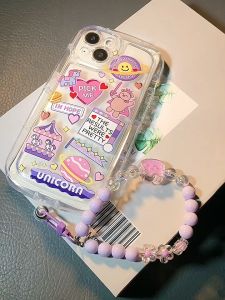 CASE Cocok Untuk iPhone 11 13 12 mini 14 Pro MAX 7 8 6 6 S Plus Case XR XS MAX 7Plus 8Plus SE 2023 iPhone Stiker Kartun Casing Silikon Tahan Benturan