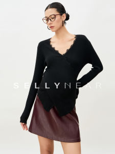 SELLYNEAR | Pregnant Spring Autumn New Knit Top Maternity Lace V-Neck